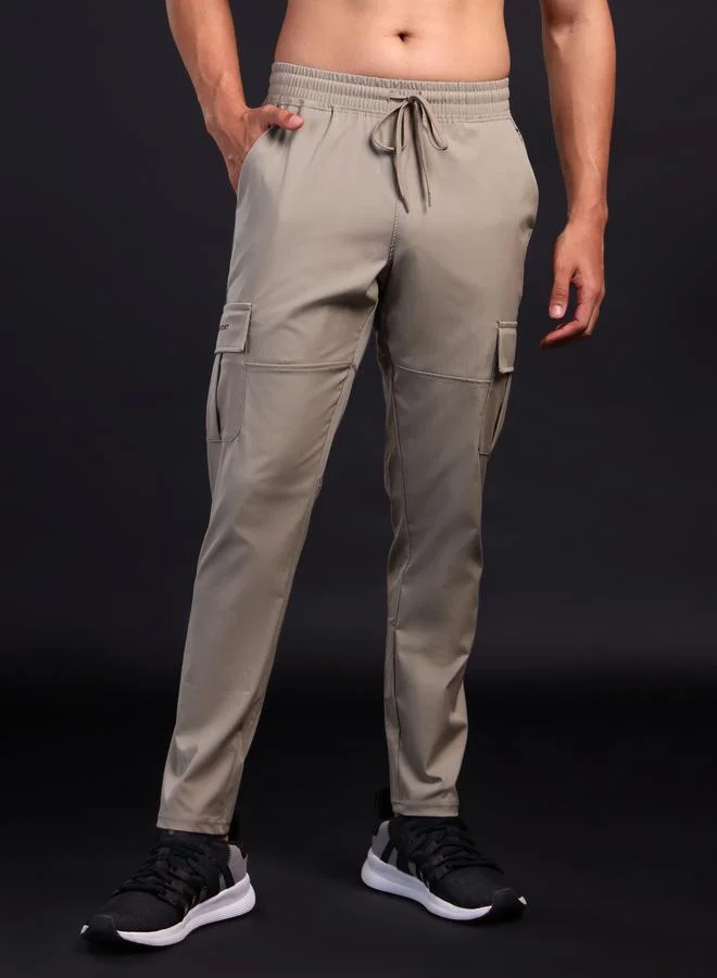 Technosport Men Solid Relaxed Fit Sports Cargo Trackpants